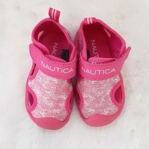 NAUTICA BABY GIRL WATER SANDALS Size 4 Pink/mermaid print